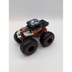 Hot Wheels "Bone Shaker" Monster Truck Black Red Skull Flames Diecast Toy Car